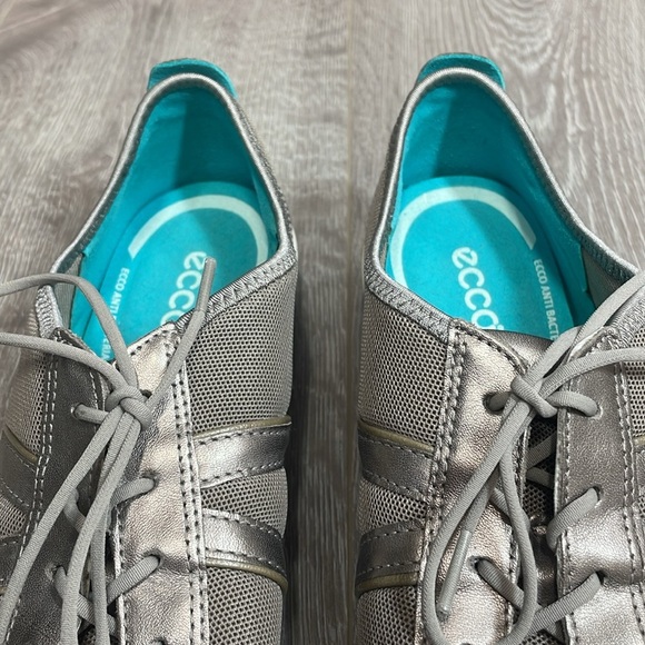 Ecco Bluma Summer Metallic Leather Mesh Lace Up Comfort Shoe Sneaker 10/10.5(41) - Picture 9 of 16